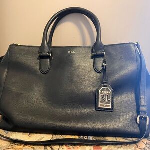 Ralph Lauren Midnight Black Leather Tote
